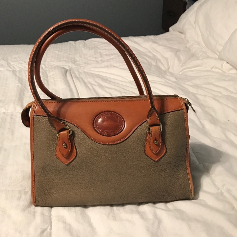 Vintage Dooney & Burke |Taupe & Brown Shoulder Bag